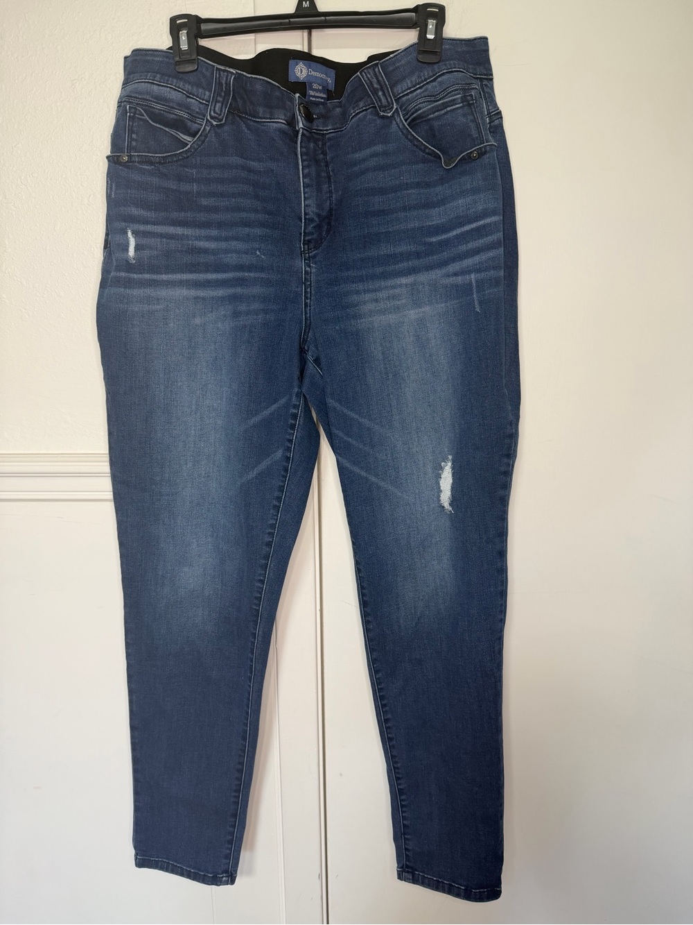 Democracy Dark Blue Skinny Jeans with Subtle Distress 20W